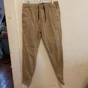 Hollister Men's Tan Drawstring Cargo Joggers